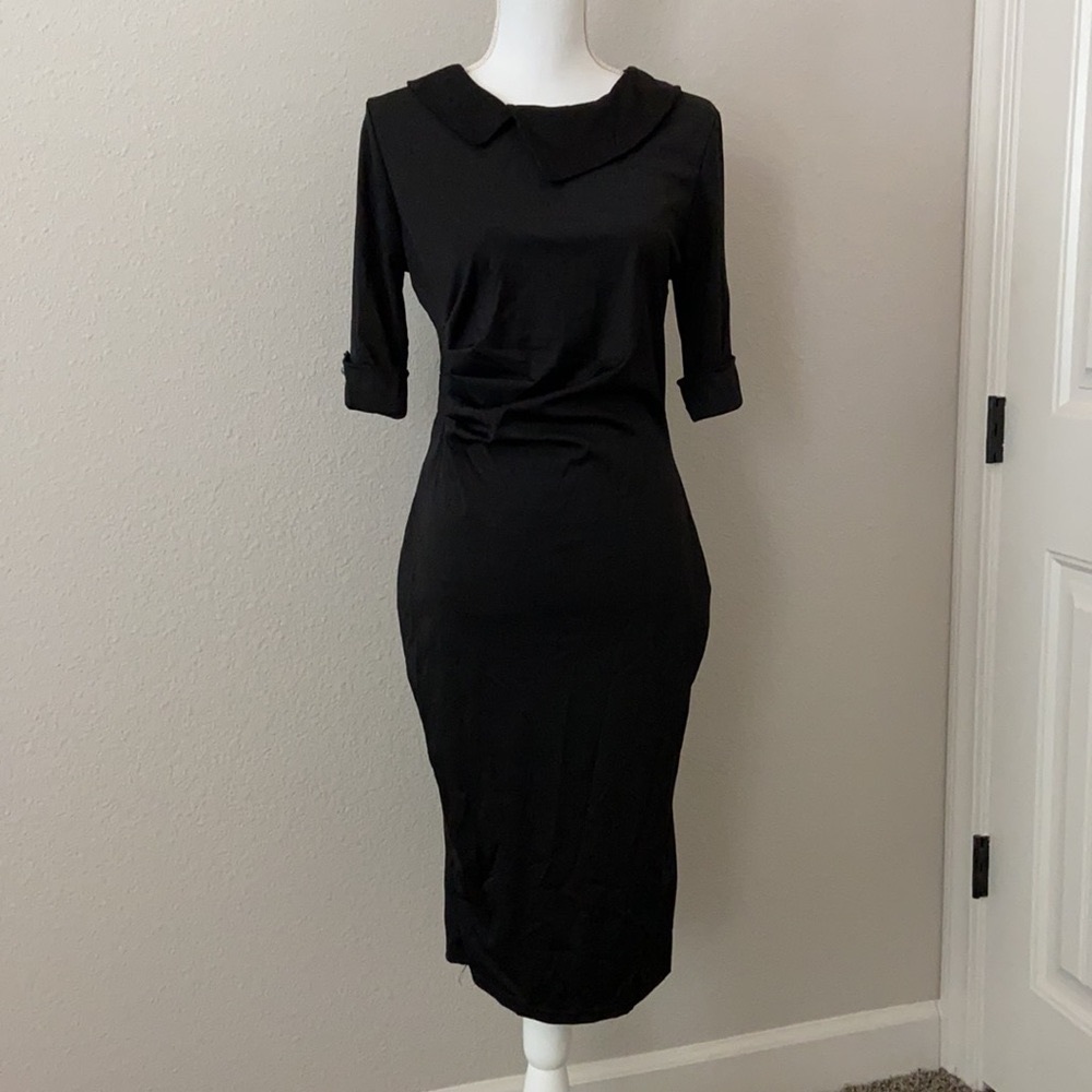 Black mid length dress